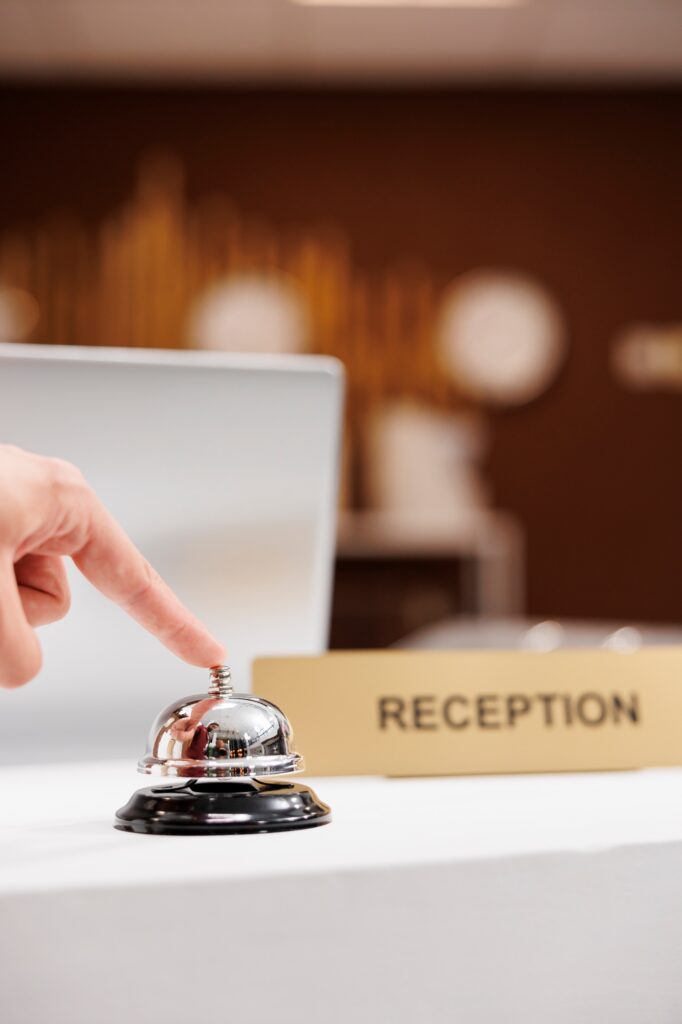 Traveller calling for hotel concierge